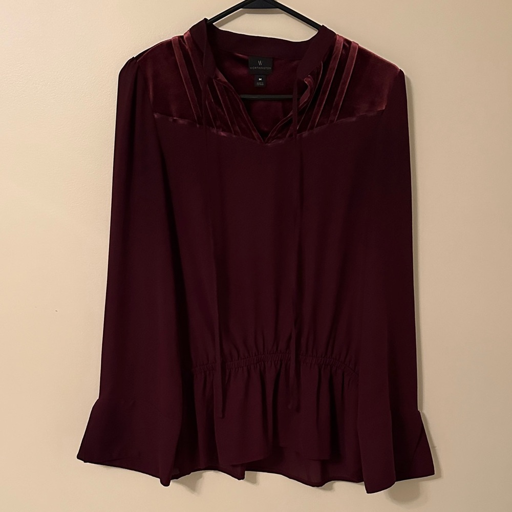 Worthington Deep Burgundy Blouse